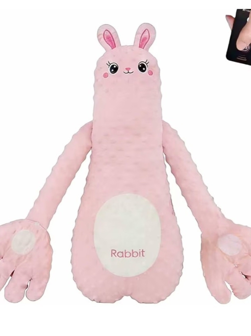 Pink Plush Rabbit Pillow Toy - Long Arms, Cute Face🌷🌷🌷🌷